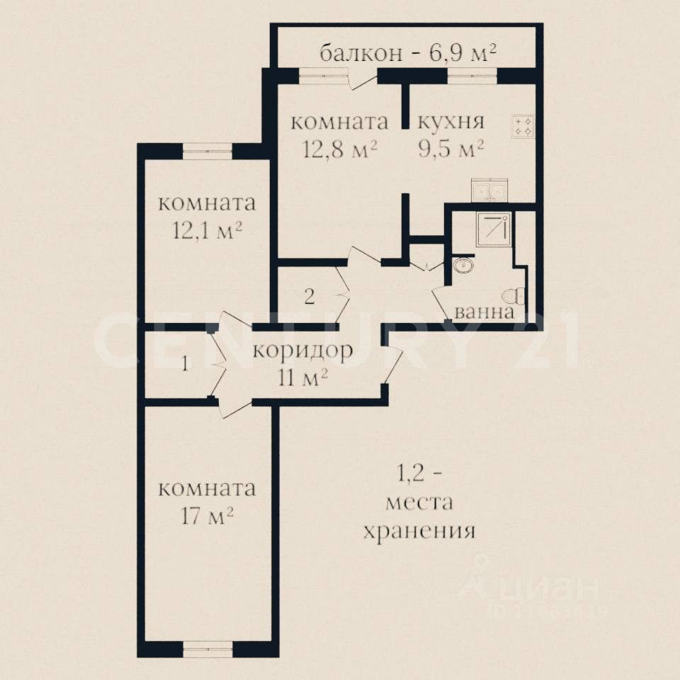 Продажа 3-комн квартиры на вторичном рынке Гаккелевская улица, 20к1