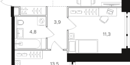 2-комн квартира Москва г., Открытое ш.,  к. 5