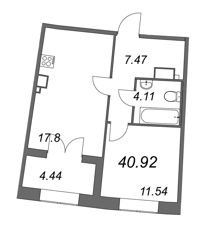 Продажа 1-комн квартиры в новостройке Санкт-Петербург г., Петровский пр-кт,  к. 1