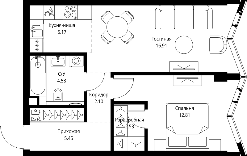 Продажа 1-комн квартиры в новостройке Москва г., Мира пр-кт,  к. 3