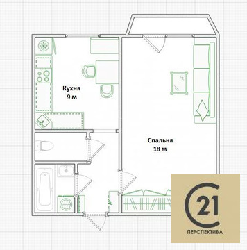 Продажа 1-комн квартиры на вторичном рынке Октябрьский, улица 60 лет Победы,  д. 6