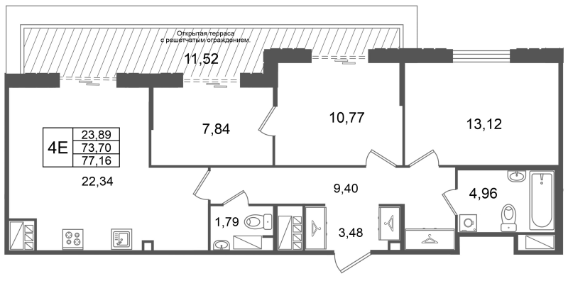 Продажа 3-комн квартиры в новостройке Санкт-Петербург г., Рижский пр-кт,  к. 2