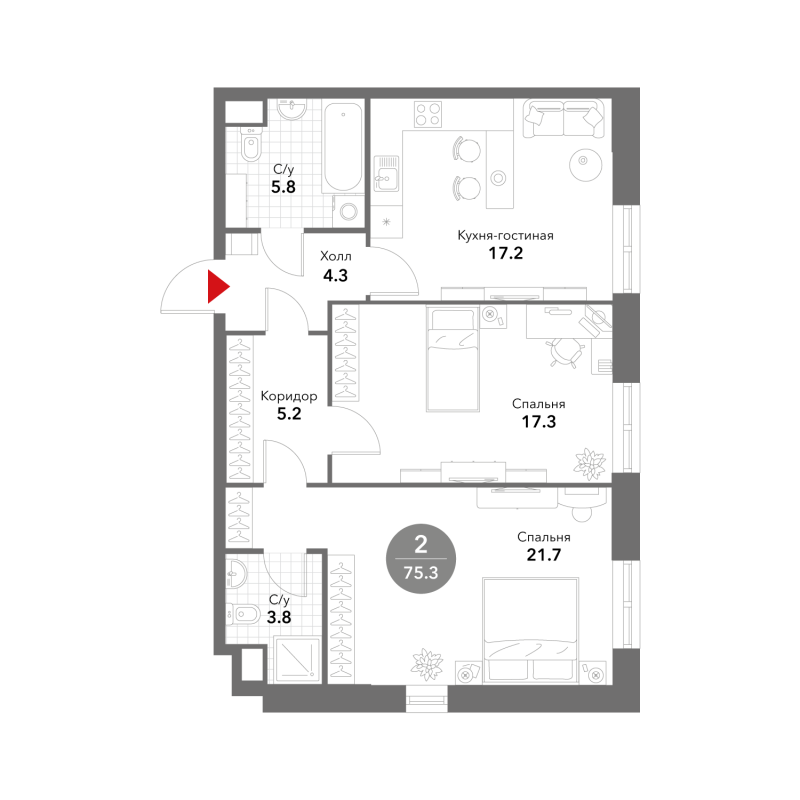 Продажа 2-комн квартиры в новостройке Москва г., Летниковская ул.,  к. 1
