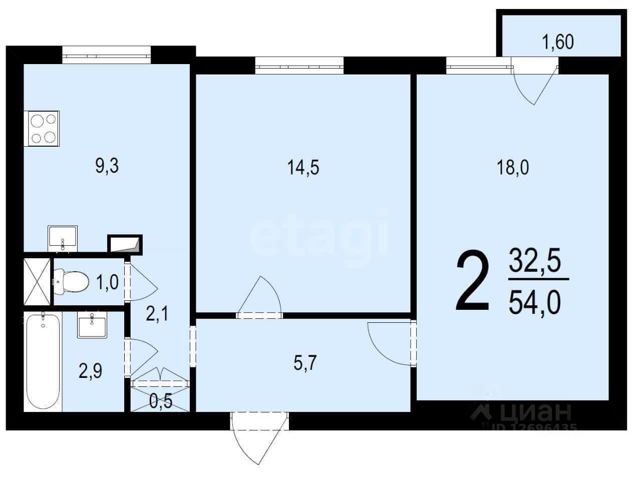 Продажа 2-комн квартиры на вторичном рынке улица Перерва, 50