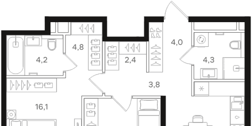2-комн квартира Москва г., Ленинградское ш.,  к. 8.2
