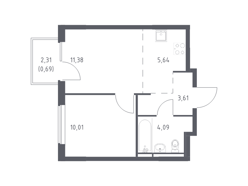 Продажа 1-комн квартиры в новостройке Мытищи г., 1-й Стрелковый пер.,  к. 6