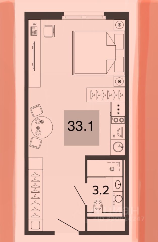 Продажа студии Заозерная улица, 3к3