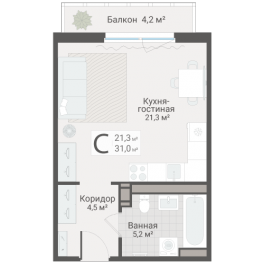 Продажа студии Санкт-Петербург г., Руднева ул., к. 3 Продажа студии Санкт-Петербург г., Руднева ул., к. 3