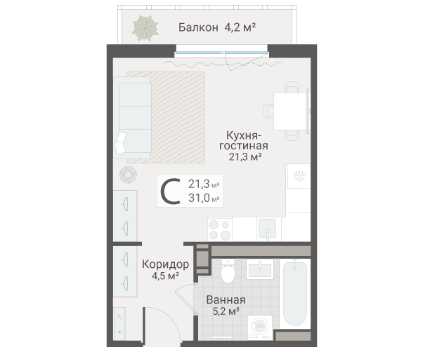 Продажа студии Санкт-Петербург г., Руднева ул.,  к. 3