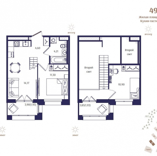 2-комн квартира Зеленогорск г., Кривоносовская ул.,  к. В6