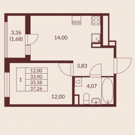 Продажа 1-комн квартиры в новостройке Мурино, ул Шоссе в Лаврики,  д. 49