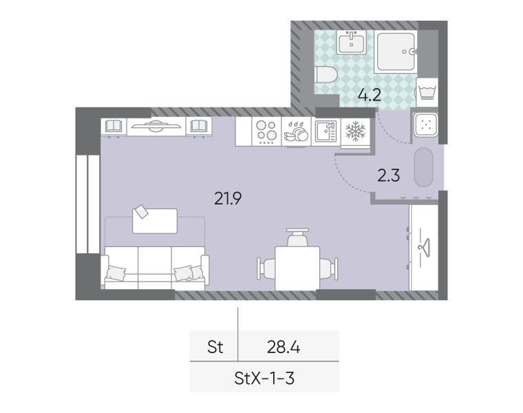 Продажа студии Москва г., Братьев Весниных б-р,  к. 1-3