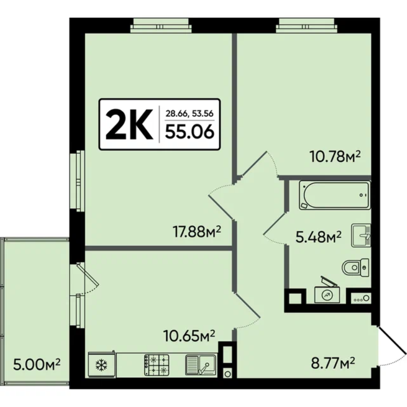 Продажа 2-комн квартиры в новостройке Электросталь г., Ногинское ш.,  к. 4