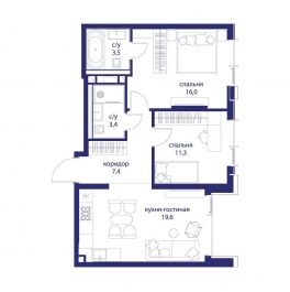 Продажа 2-комн квартиры в новостройке ул. Лобачевского, вл. 114 Продажа 2-комн квартиры в новостройке ул. Лобачевского, вл. 114
