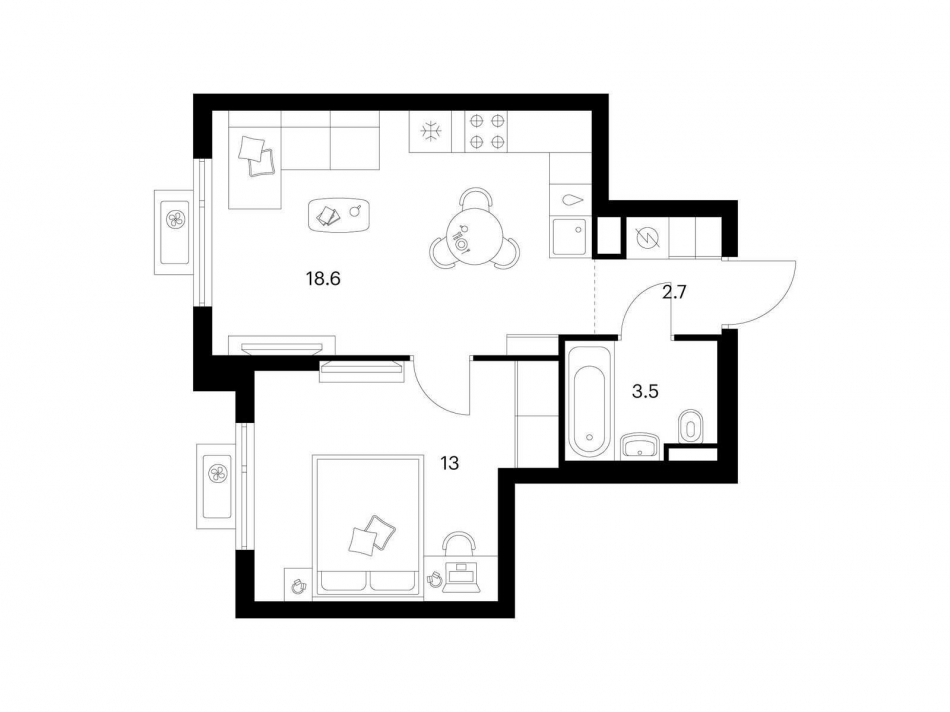 Продажа 1-комн квартиры в новостройке Середневский лес, корп. 2.1.1