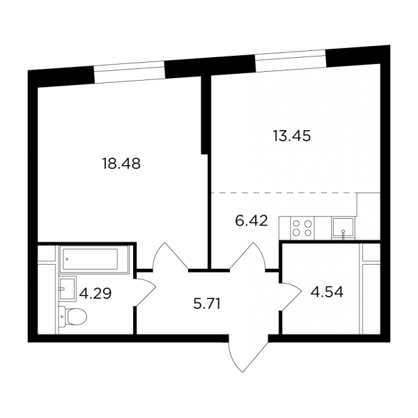 Продажа 2-комн квартиры в новостройке ул. Петра Алексеева, д. 12, к. 6