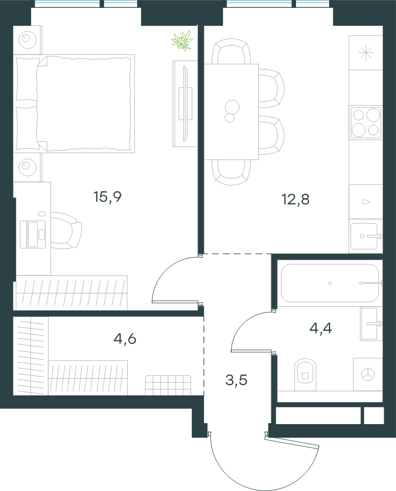 Продажа 1-комн квартиры в новостройке Москва г., Новопетровский проезд,  к. 4