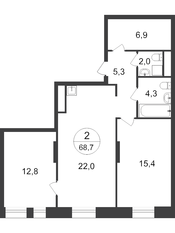 Продажа 2-комн квартиры в новостройке Московский г., Бианки ул.,  к. 11.3