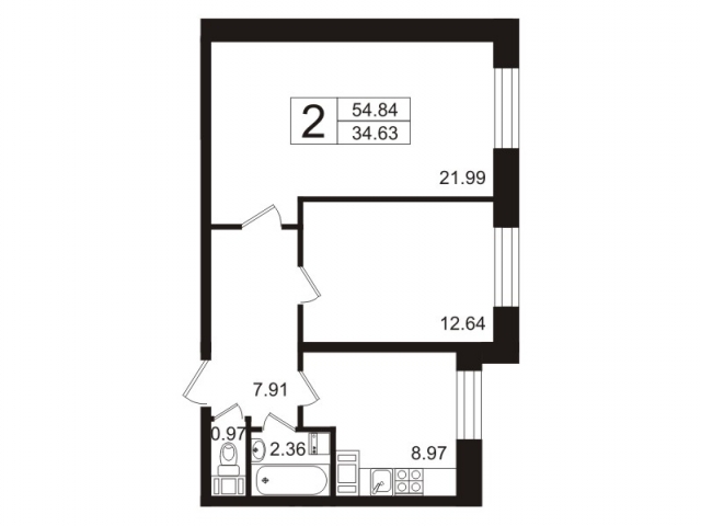 Планировка ЖК Город мастеров, 36.48 м2