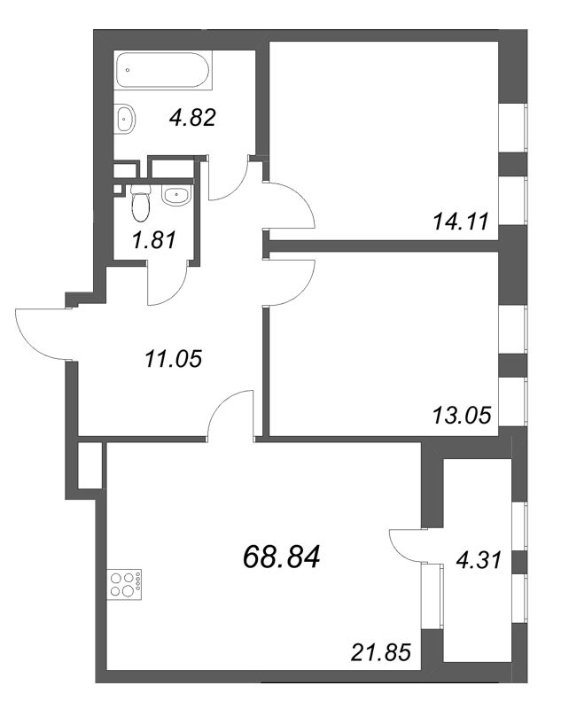 Продажа 2-комн квартиры в новостройке Шушары п., Школьная ул.,  к. 1