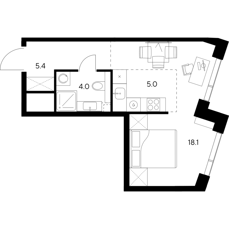 Продажа студии Москва г., Ярцевская ул.,  к. 1