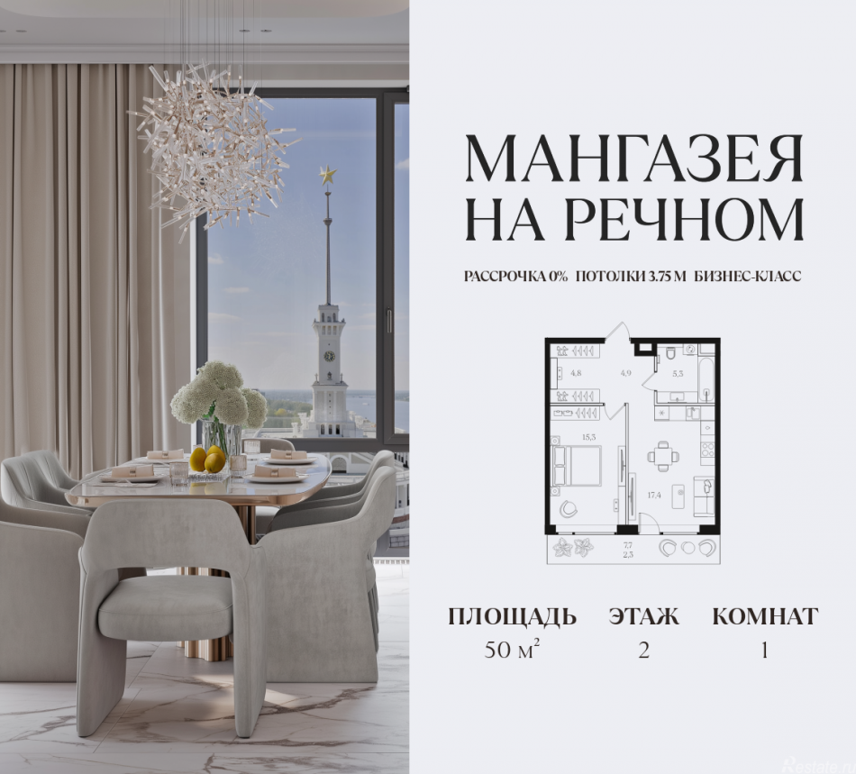 Продажа 1-комн квартиры в новостройке ЖК Мангазея на Речном