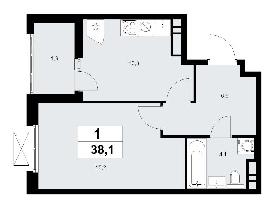 Продажа 1-комн квартиры в новостройке Прокшино д., Проектируемый проезд № 7029,  к. 7.1.4