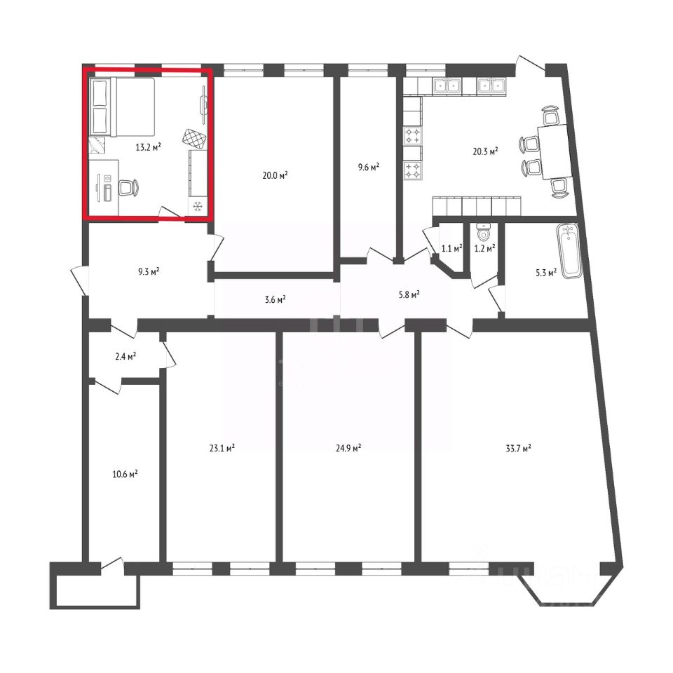 Продажа комнаты проспект Добролюбова, 3
