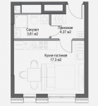 Планировка ЖК Селигер Сити, 17.3 м2