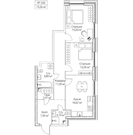 Продажа 2-комн квартиры в новостройке Москва г., 2-й Хорошёвский проезд,  к. 2