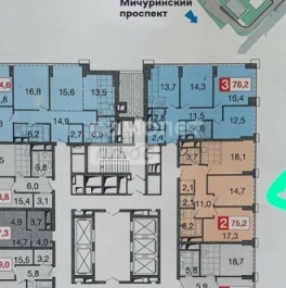 Продажа 3-комн квартиры на вторичном рынке Мичуринский пр-кт,  д. 56