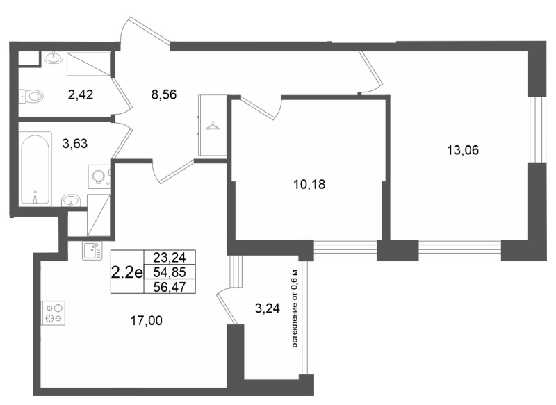Продажа 2-комн квартиры в новостройке Новосаратовка д., Покровская Дорога ул.,  к. 13