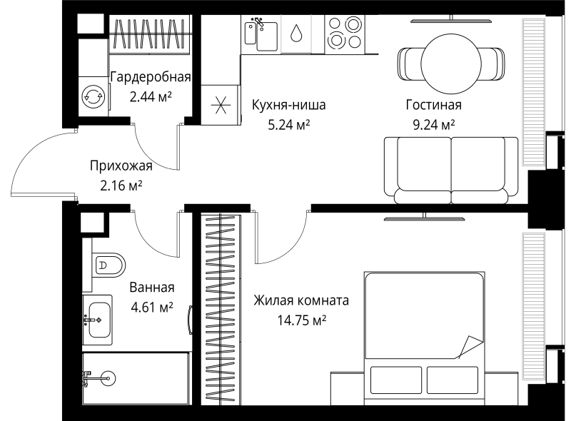 Продажа 1-комн квартиры в новостройке Москва г., Верейская ул.,  к. 2