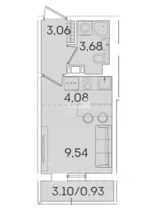 Продажа студии Мурино, улица Графская, 6к3