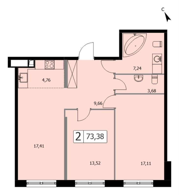Продажа 2-комн квартиры в новостройке Москва г., 3-я Гражданская ул.,  к. 2с1