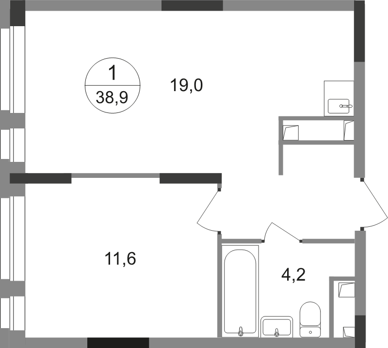 Продажа 1-комн квартиры в новостройке Московский г., Бианки ул.,  к. 9.3