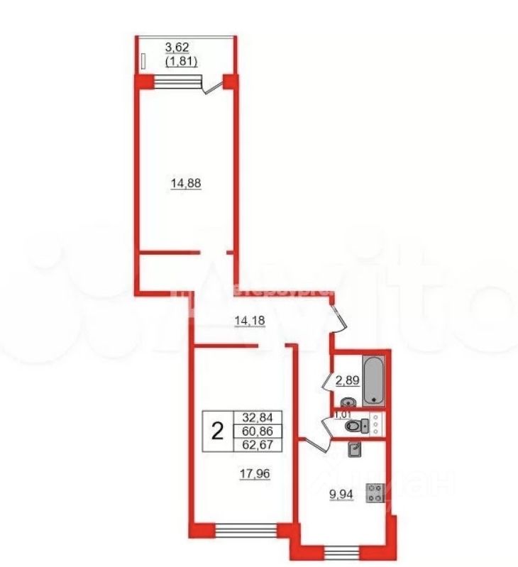 Продажа 2-комн квартиры на вторичном рынке Имени Свердлова пгт, проезд Западный, 10
