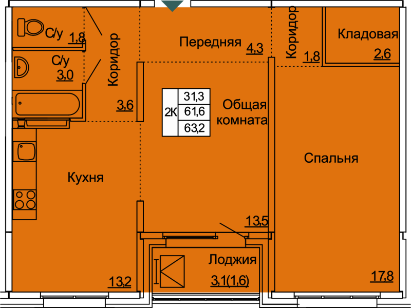 Продажа 2-комн квартиры в новостройке Тельмана п., Онежская ул.,  к. 6Б