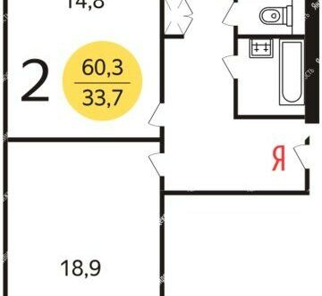 Продажа 2-комн квартиры на вторичном рынке Защитников Москвы пр-кт,  д. 14