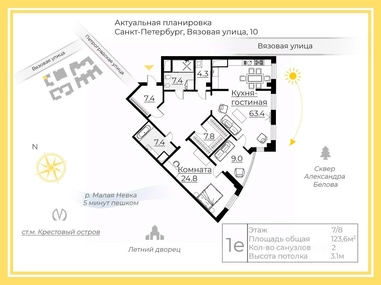 Продажа 2-комн квартиры на вторичном рынке Вязовая улица, 10