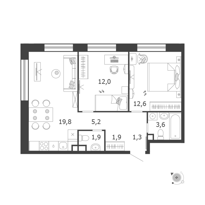 Продажа 2-комн квартиры в новостройке Москва г., Автозаводская ул.,  к. 3.9