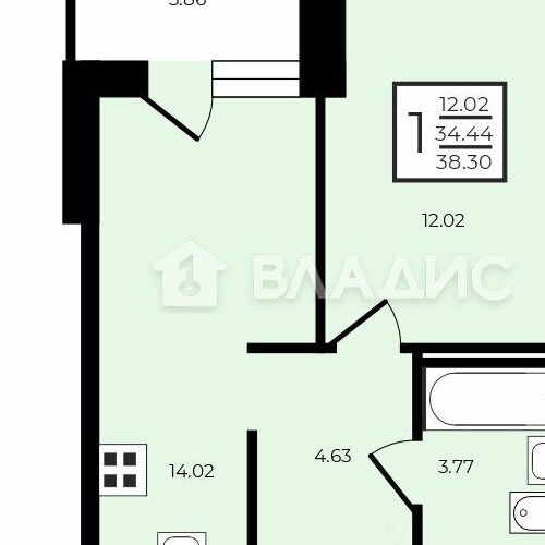 1-комн квартира Мурино, улица Шоссе в Лаврики, 68к2