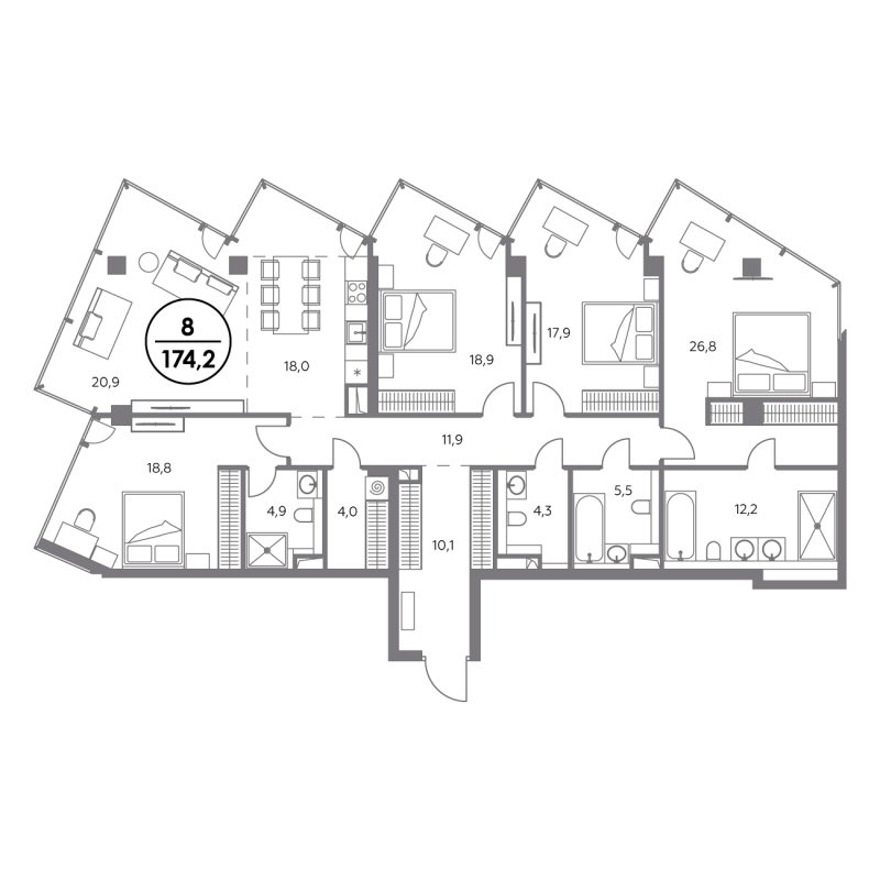 Продажа 4-комн квартиры в новостройке Москва г., Шлюзовая наб.,  к. 1