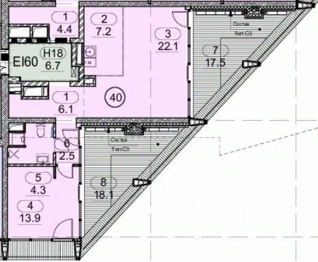 Продажа 2-комн квартиры на вторичном рынке Бакунинская улица, 5