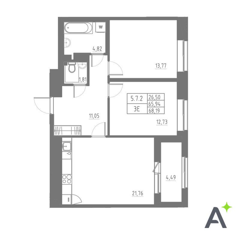 Продажа 2-комн квартиры в новостройке Шушары п., Школьная ул.,  к. 1