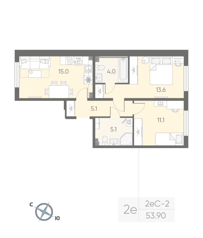 Продажа 2-комн квартиры в новостройке Шушары п., Пулковское ш.,  к. 2