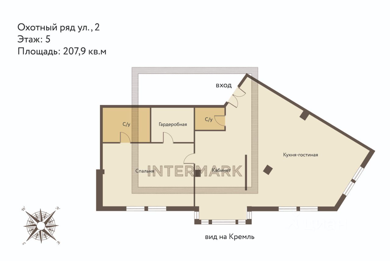 Продажа 4-комн квартиры на вторичном рынке улица Охотный Ряд, 2