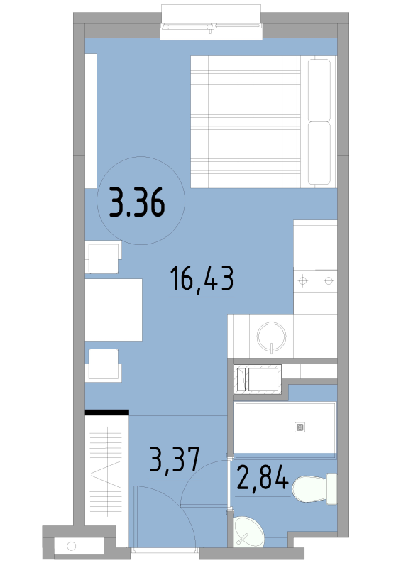 Продажа студии Санкт-Петербург г., 3-й Рабфаковский пер.,  к. 1
