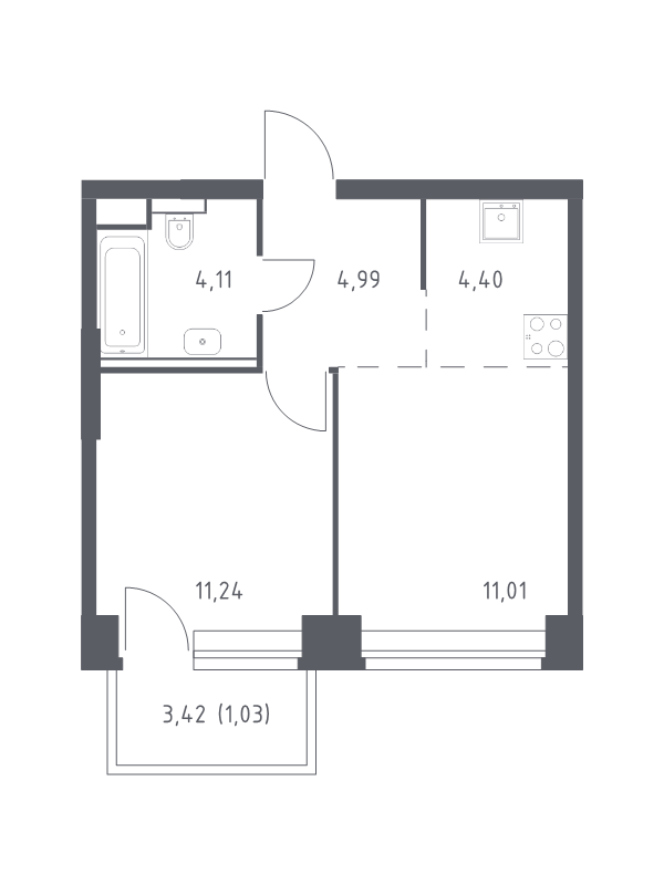Продажа 1-комн квартиры в новостройке Москва г., Генерала Дорохова пр-кт,  к. 1