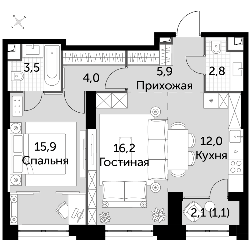 Продажа 1-комн квартиры в новостройке Москва г., Шеногина ул.,  к. 3